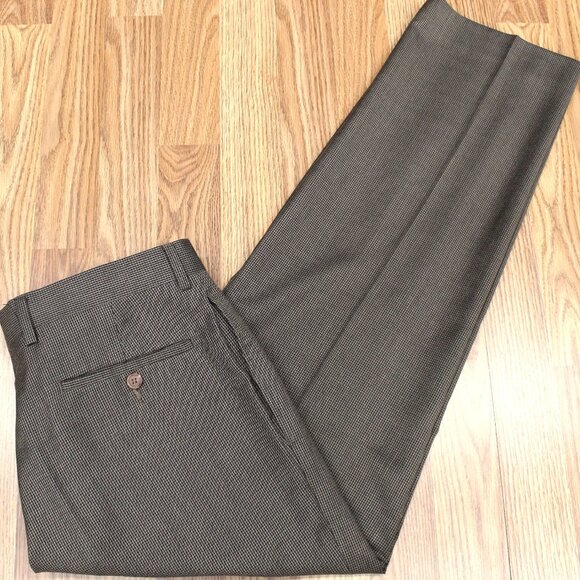 32x30 RALPH LAUREN REGULAR FIT PANTS POLY/RAYON PANTS HOUNSTOOTH/ GINGHAM - Picture 1 of 5